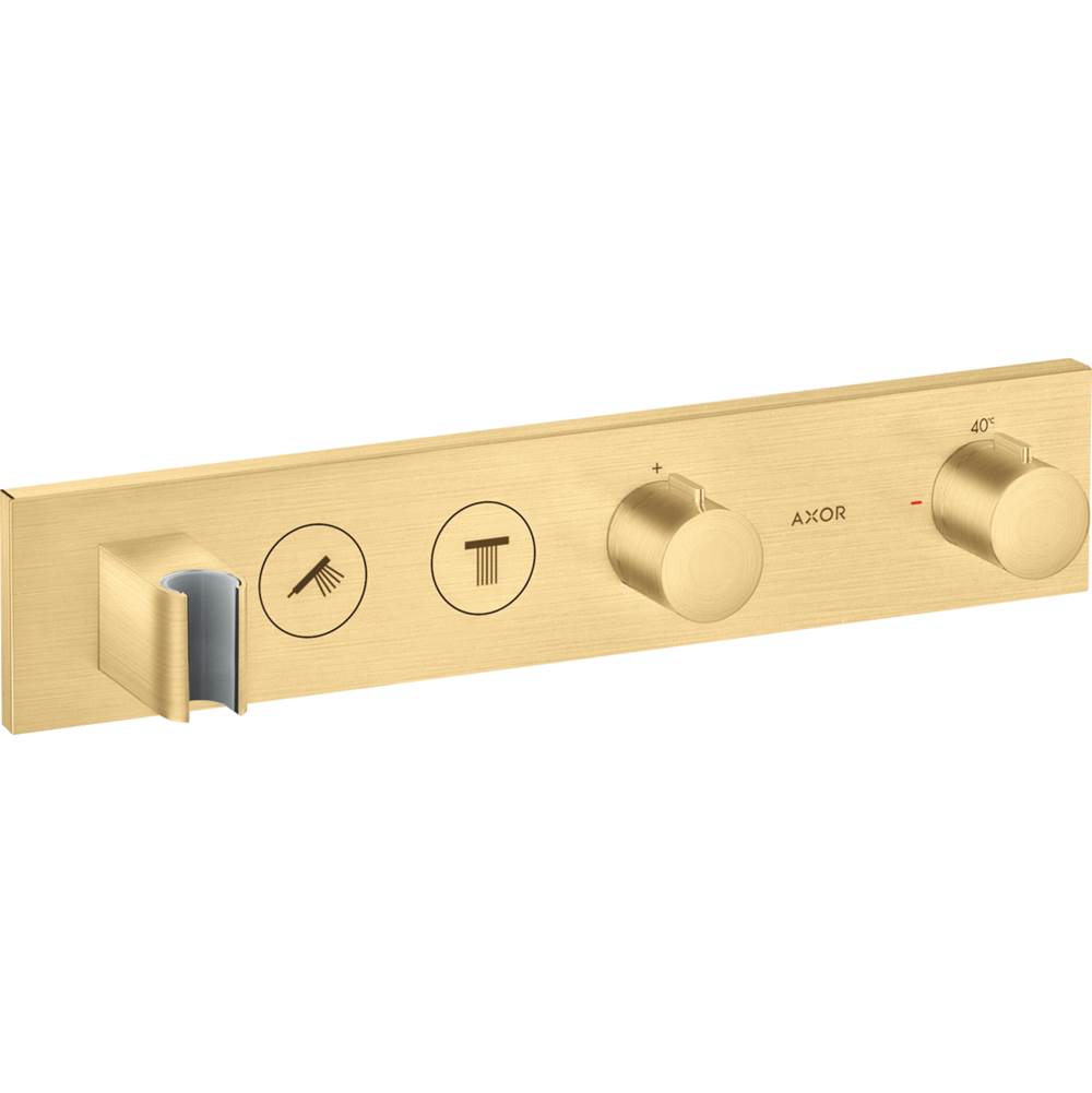Axor ShowerSolutions Thermostatic Module Trim Select for 2 Functions in Brushed Gold Optic