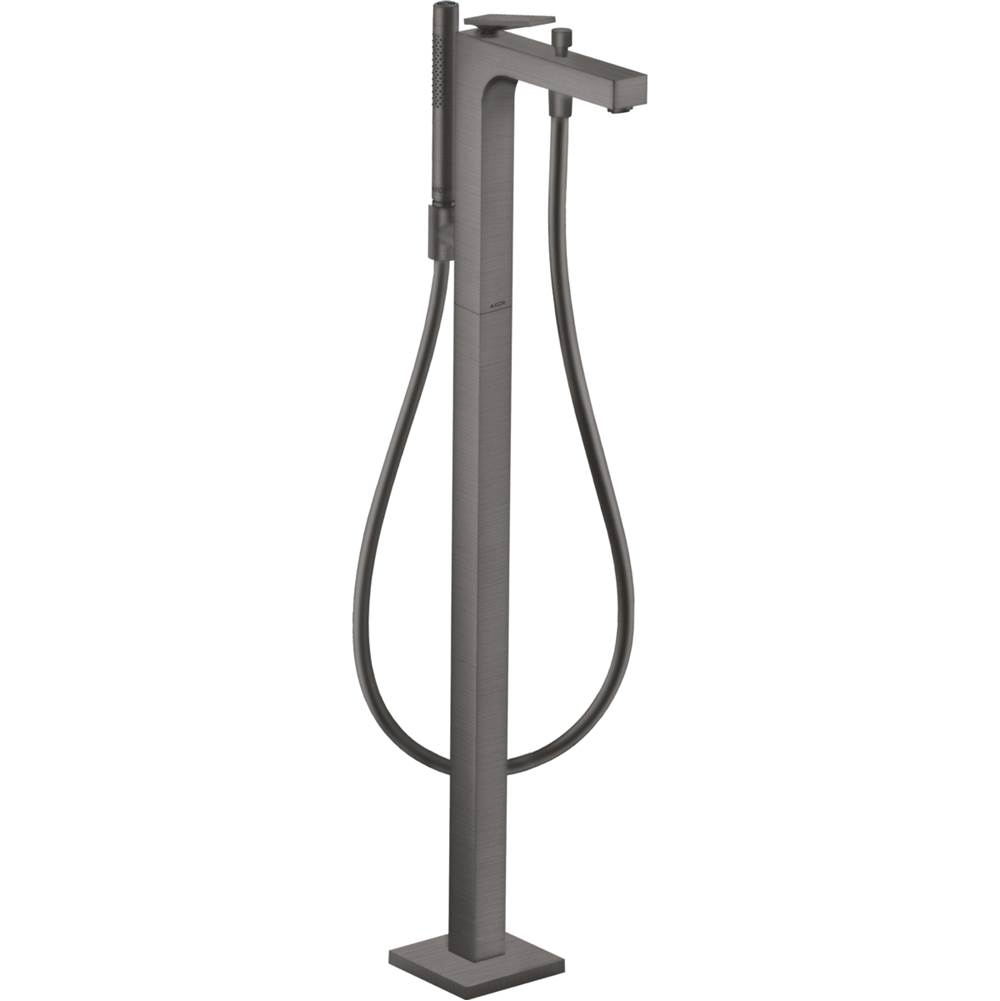 Axor Citterio Freestanding Tub Filler Trim with 1.75 GPM Handshower- Rhombic Cut in Brushed Black Chrome