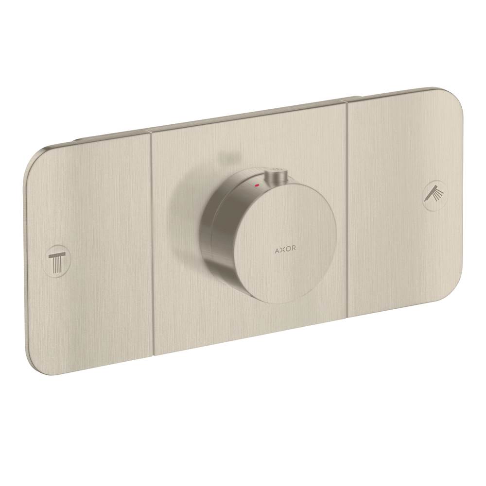 Axor ONE Thermostatic Module Trim for 2 Functions in Brushed Nickel