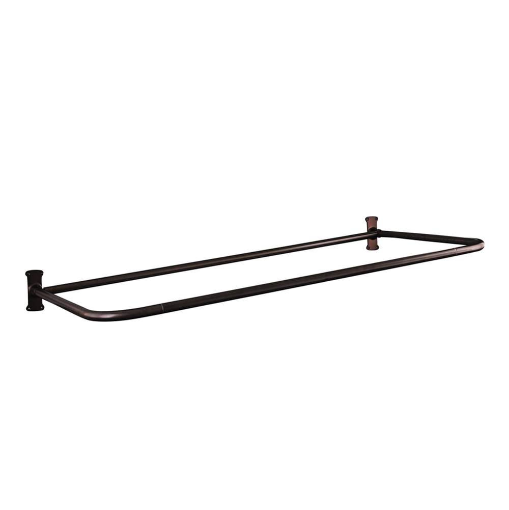 Barclay 4145 ''D'' Shower Rod, 54 x 26'', w/Flanges, Oil Rubbed Bronze