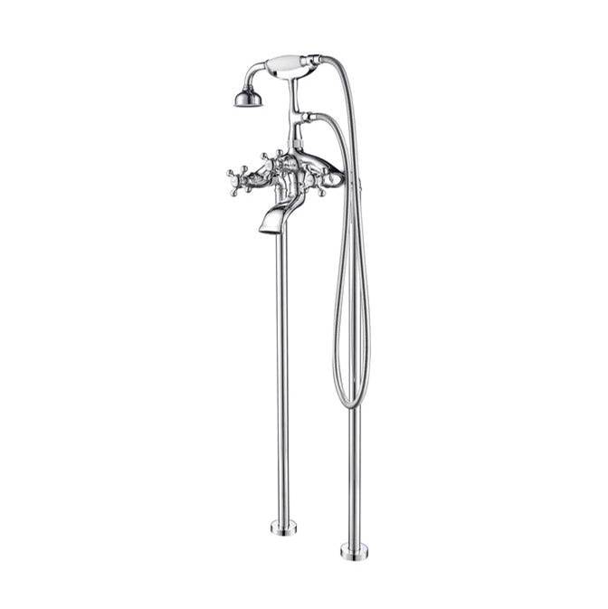 Barclay Freestanding Tub Faucet W/HandShower, 8'' Curved Body,CP