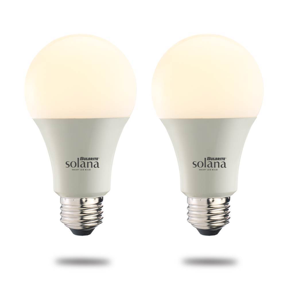 Bulbrite Smart Led Wifi Bulb 8W A19 White Light 60W Equivalent 2Pk