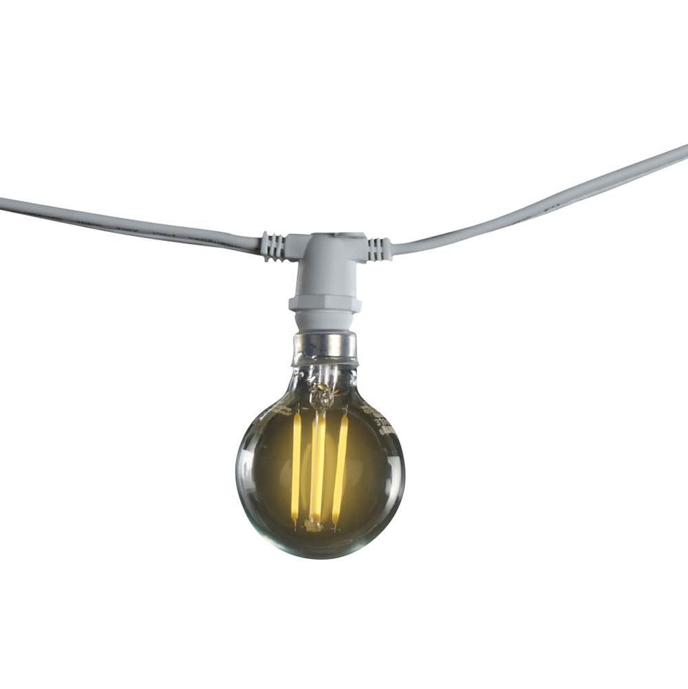 Bulbrite Dimmable String Light - White - Bulbs Included: 4W G16 LED (15 pcs) E12 base 2700 120 volt LED lamp