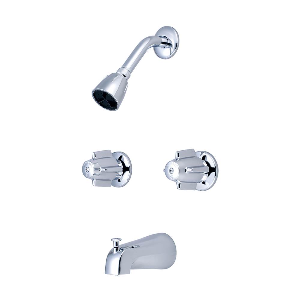 Central Brass Tub & Shower Replacement Trim-2 Canopy Hdl Stem Assembly & Seat Shwrhead Combo Dvr Spt -Pc
