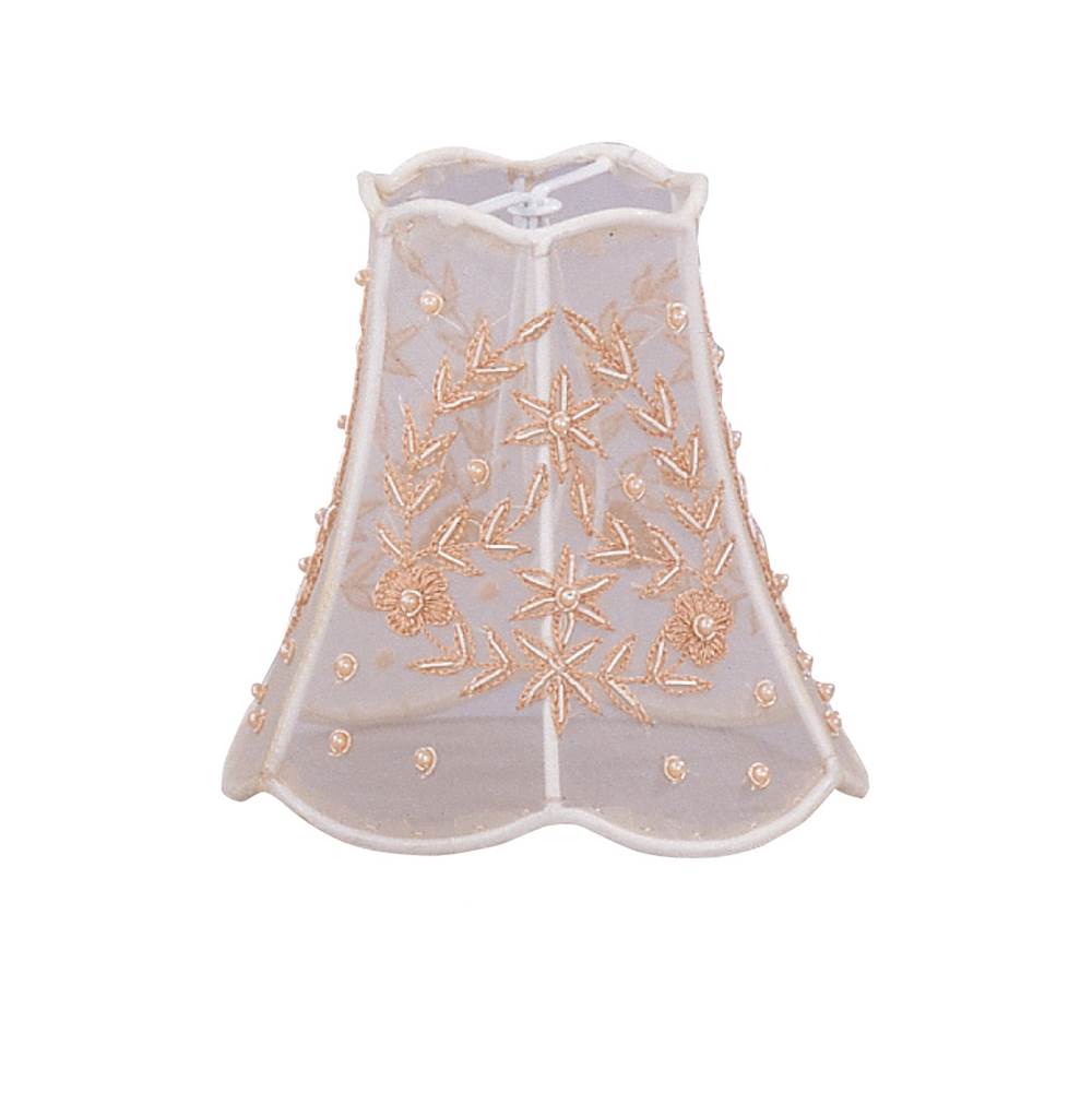 Crystorama Crystorama 5'' Pearl Beaded Shade on Taupe Silk Mini Shade