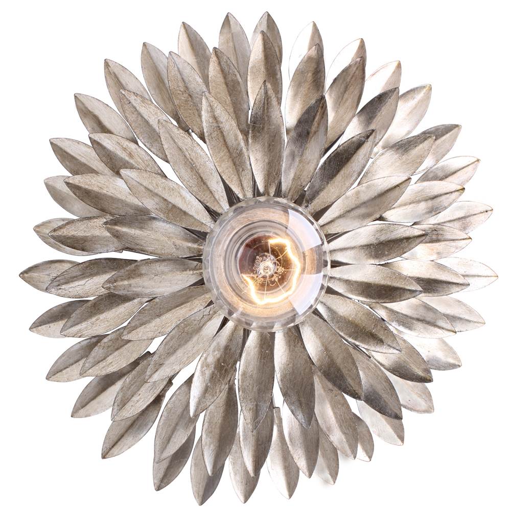 Crystorama Broche 1 Light Antique Silver Ceiling Mount