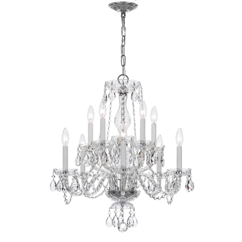 Crystorama Traditional Crystal 10 Light Clear Crystal Polished Chrome Chandelier