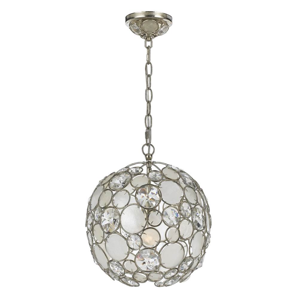 Crystorama Palla 1 Light Antique Silver Sphere Mini Chandelier