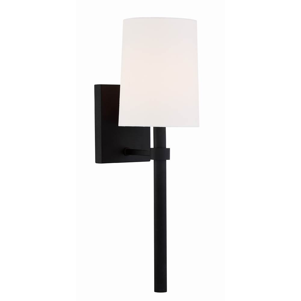Crystorama Bromley 1 Light Black Forged Wall Mount