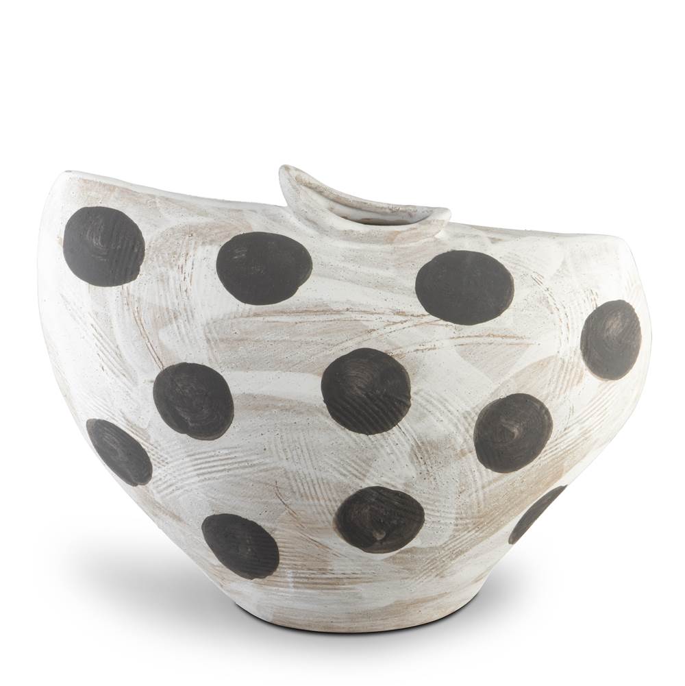 Currey And Company Dots Large White and Black Bowl