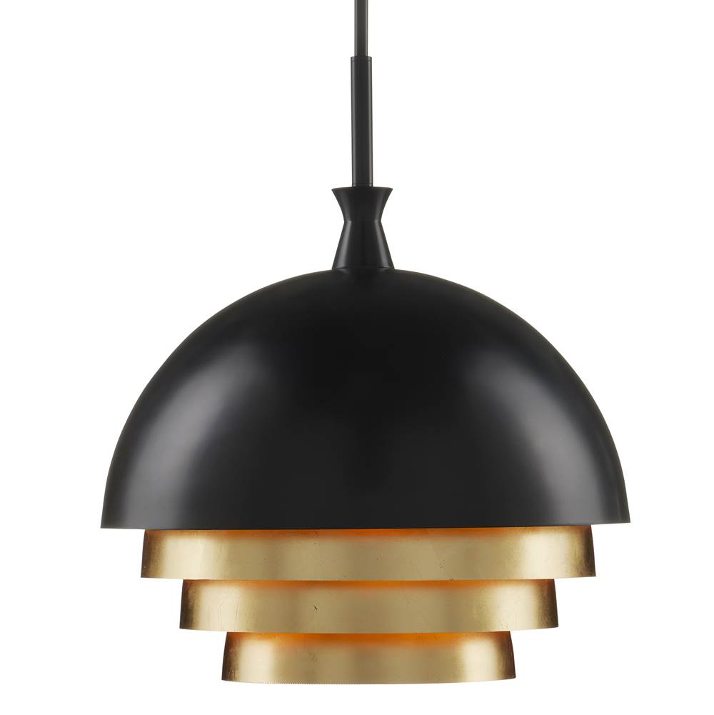 Currey And Company Salviati Large Black and Gold Pendant