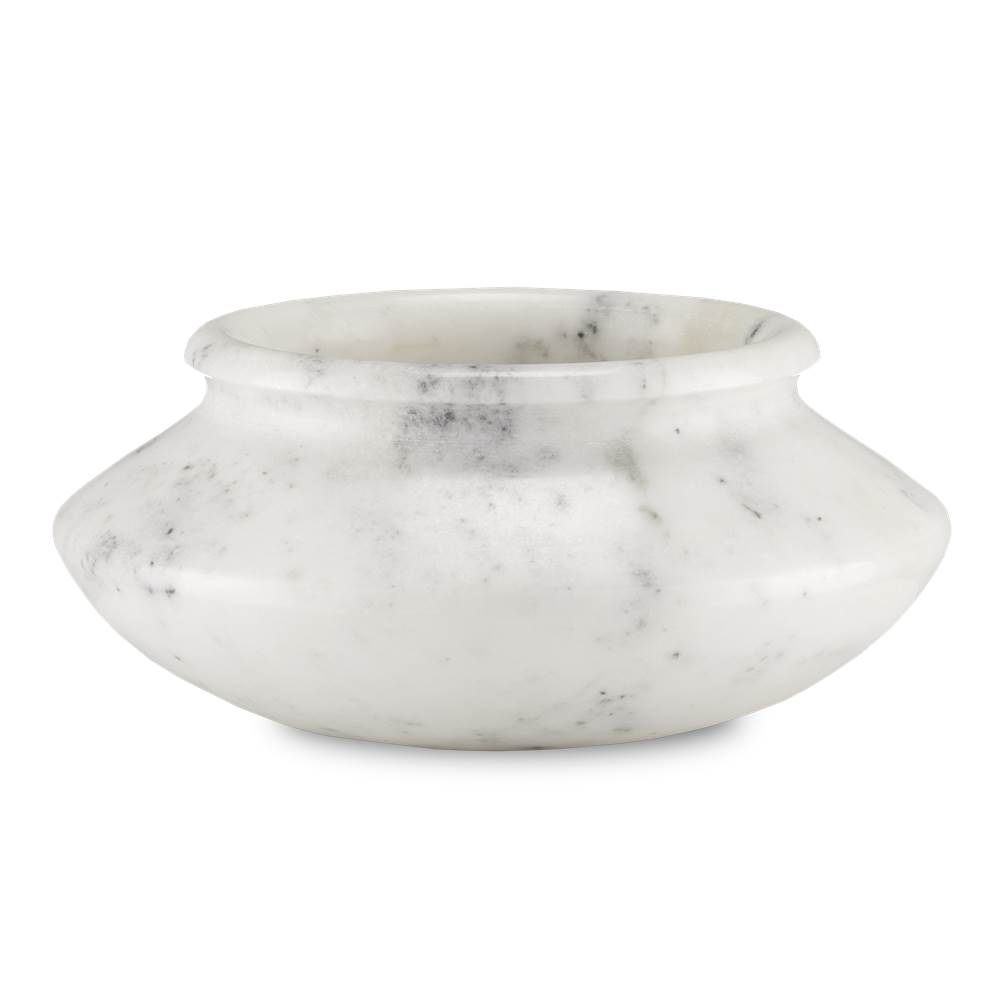 Currey And Company Punto Small White Marble Bowl