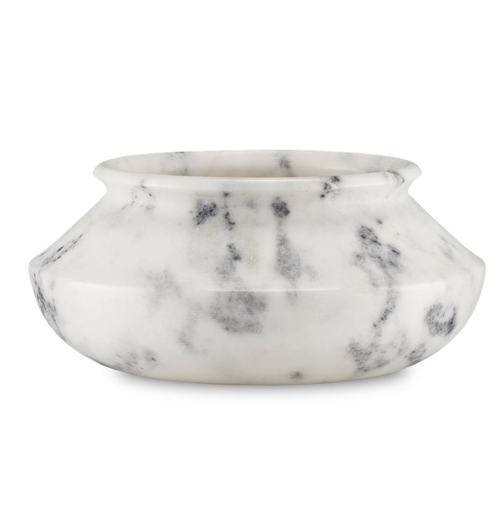 Currey And Company Punto Large White Marble Bowl