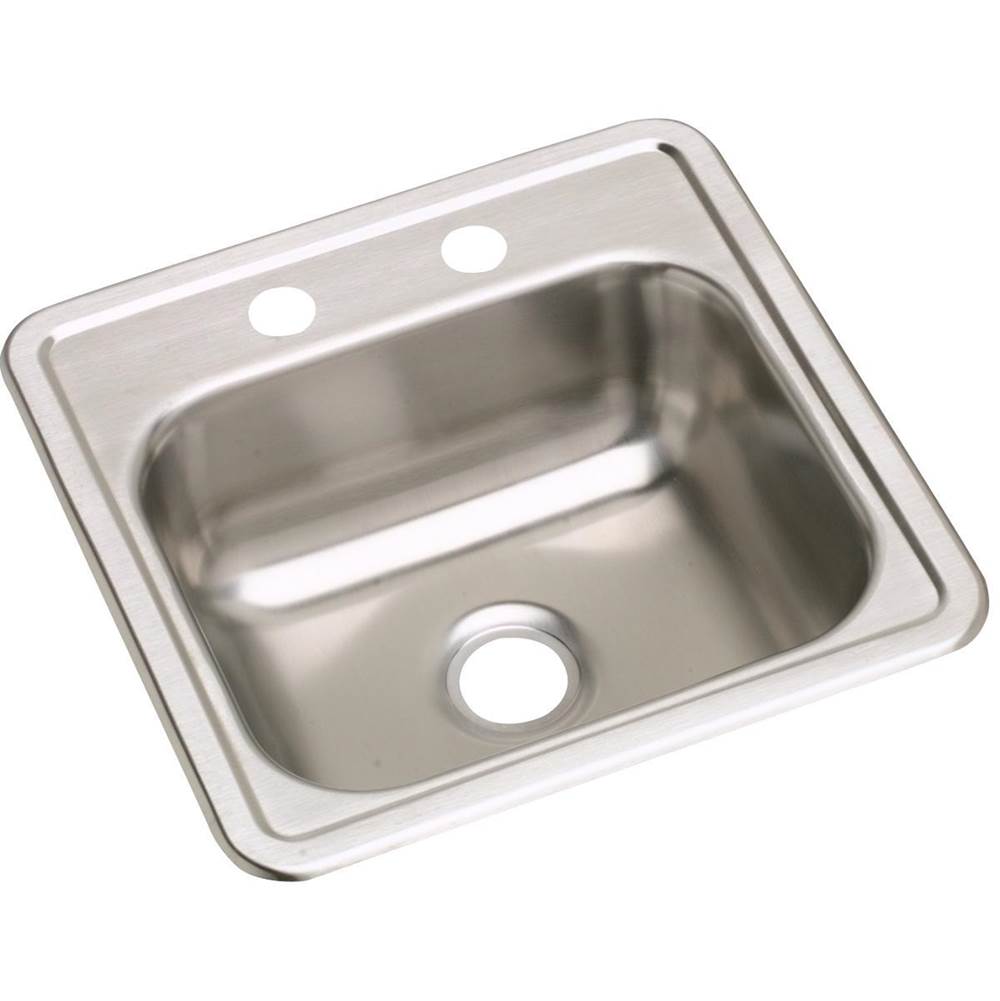 Elkay Dayton Stainless Steel 15'' x 15'' x 5-3/16'', Single Bowl Drop-in Bar Sink