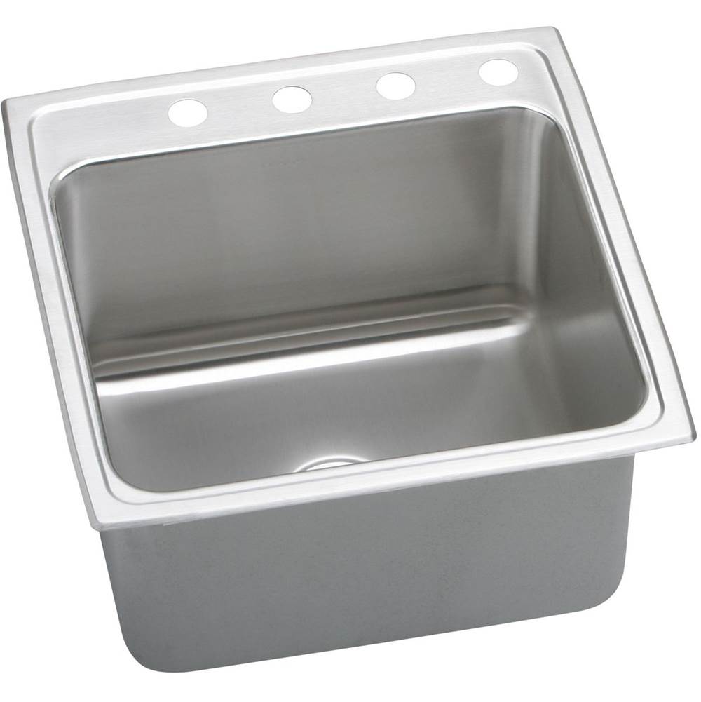 Elkay Lustertone Classic Stainless Steel 22'' x 22'' x 10-1/8'', 1-Hole Single Bowl Drop-in Sink with Quick-clip