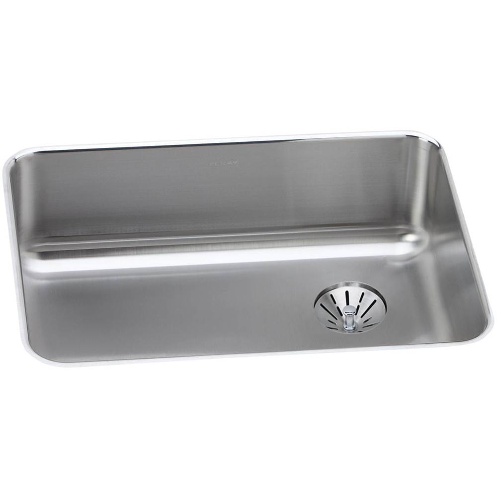 Elkay Lustertone Classic Stainless Steel 25-1/2'' x 19-1/4'' x 8'', Single Bowl Undermount Sink with Right Perfect Drain