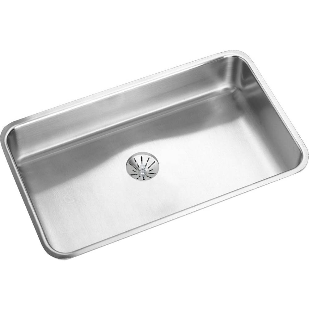 Elkay Lustertone Classic Stainless Steel 30-1/2'' x 18-1/2'' x 7-1/2'', Single Bowl Undermount Sink with Perfect Drain