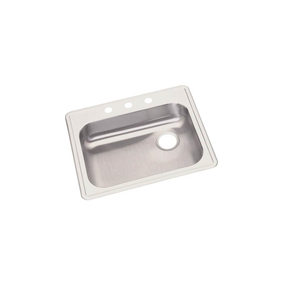 Elkay Dayton Stainless Steel 25'' x 21-1/4'' x 5-3/8'', 1-Hole Single Bowl Drop-in Sink with Right Drain