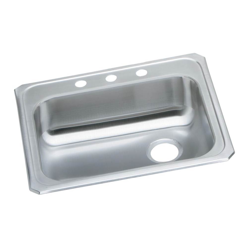 Elkay Celebrity Stainless Steel 25'' x 21-1/4'' x 5-3/8'', 2-Hole Single Bowl Drop-in Sink with Right Drain