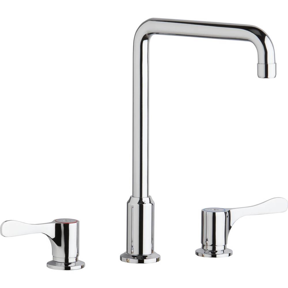 Elkay 8'' Centerset Concealed Deck Mount Faucet with Arc Tube Spout and 4'' Lever Handles Chrome