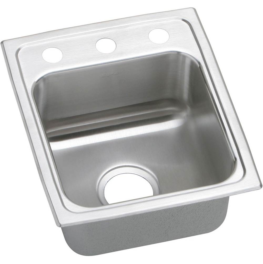Elkay Lustertone Classic Stainless Steel 13'' x 16'' x 7-5/8'', Single Bowl Drop-in Sink with Quick-clip
