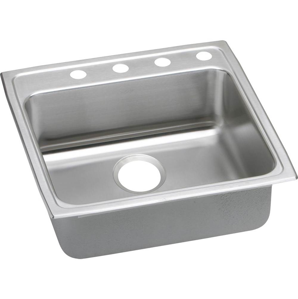 Elkay Lustertone Classic Stainless Steel 22'' x 22'' x 5'', 2-Hole Single Bowl Drop-in ADA Sink with Quick-clip