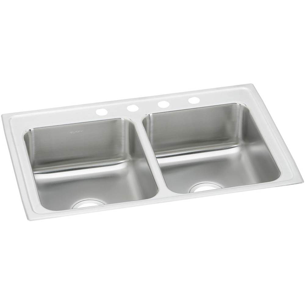 Elkay Celebrity Stainless Steel 33'' x 19-1/2'' x 7-1/8'', 4-Hole Equal Double Bowl Drop-in Sink