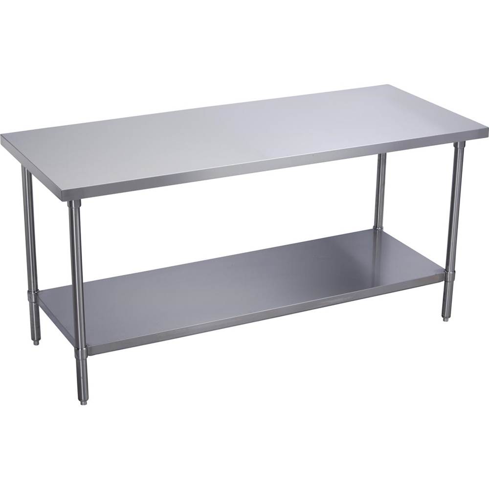 Elkay Stainless Steel 36'' x 24'' x 36'' 16 Gauge Flat Top Work Table with Stainless Steel Legs and Undershelf