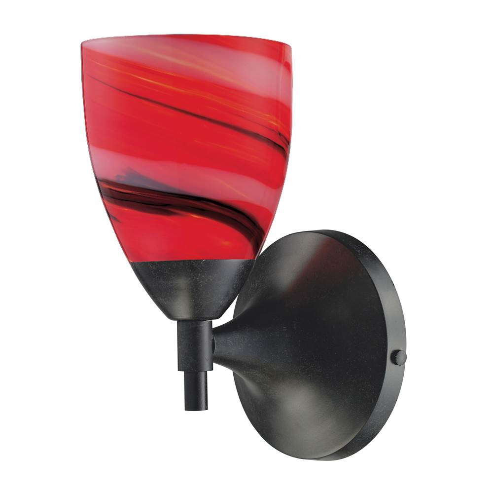Elk Lighting Celina 1-Light Wall Lamp in Dark Rust With Candy Glass