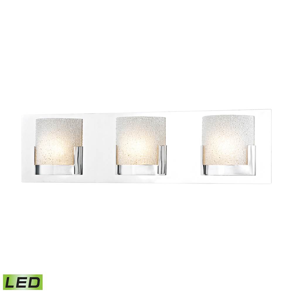 Elk Lighting Ophelia 3-Light Vanity Sconce in Chrome With Perforated Clear Glass - Integrated LED