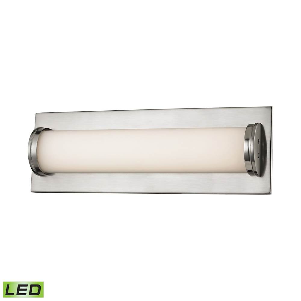 Elk Lighting Barrie 1-Light Vanity Sconce in Matte Satin Nickel With Opal White Glass Diffuser - Integrated LED