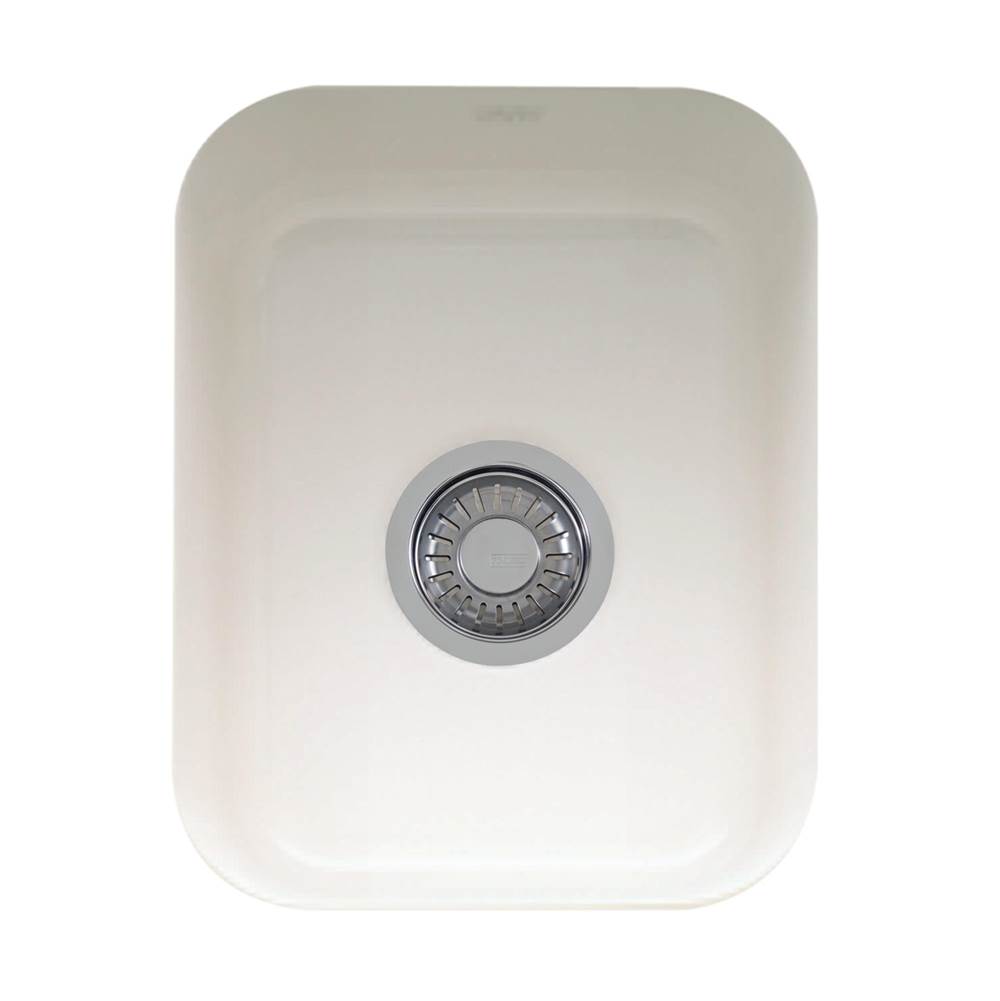 Franke Cisterna 14.38-in. x 17.12-in. White Undermount Single Bowl Fireclay Kitchen Sink, CCK110-13WH