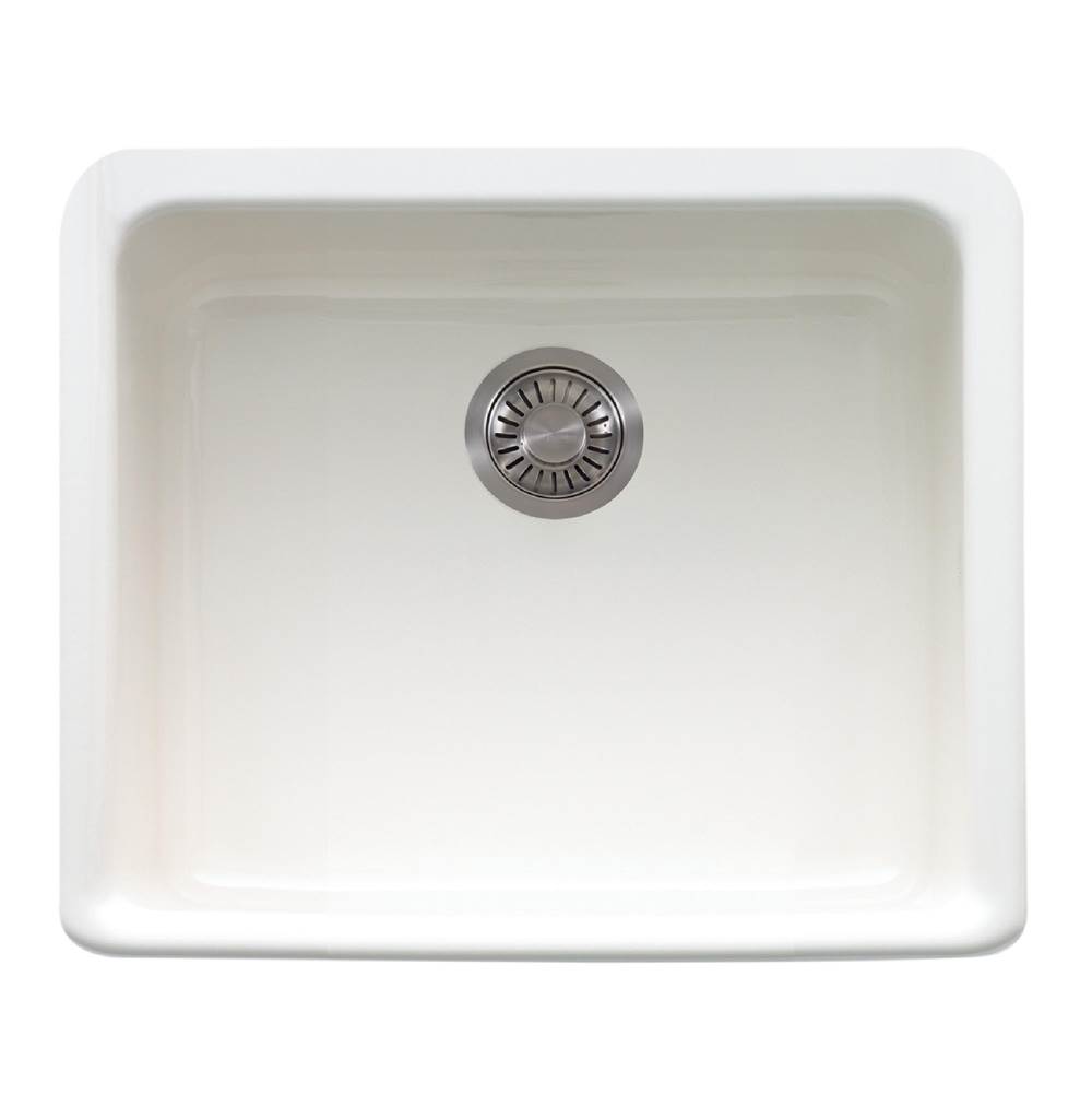 Franke Manor House 19.5-in. x 16.0-in. White Apron Front Single Bowl Fireclay Kitchen Sink - MHK110-20WH