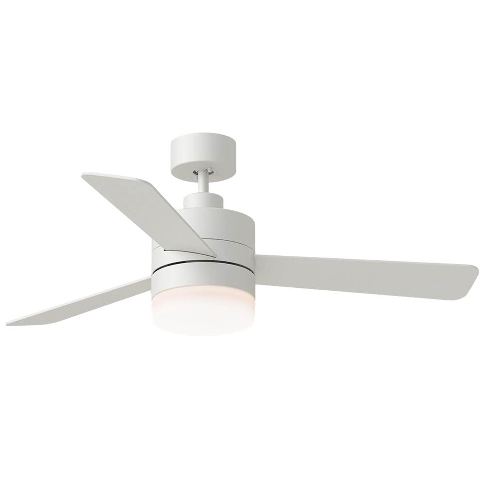 Generation Lighting Era 44'' Dimmable LED Indoor/Outdoor Matte White Ceiling Fan with Light Kit, Remote Control and Manual Reversible Motor