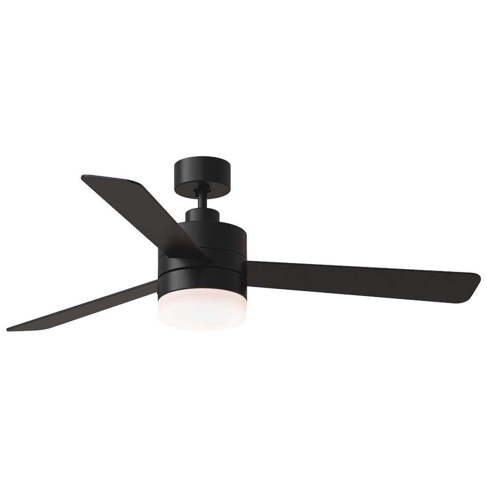 Generation Lighting Era 52'' Dimmable LED Indoor/Outdoor Midnight Black Ceiling Fan with Light Kit, Remote Control and Manual Reversible Motor