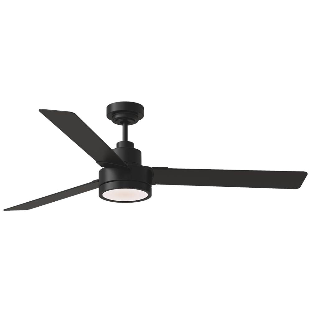 Generation Lighting Jovie 58'' Indoor/Outdoor Integrated LED Midnight Black Ceiling Fan with Light Kit, Handheld / Wall Mountable Remote Control and Reversible Motor