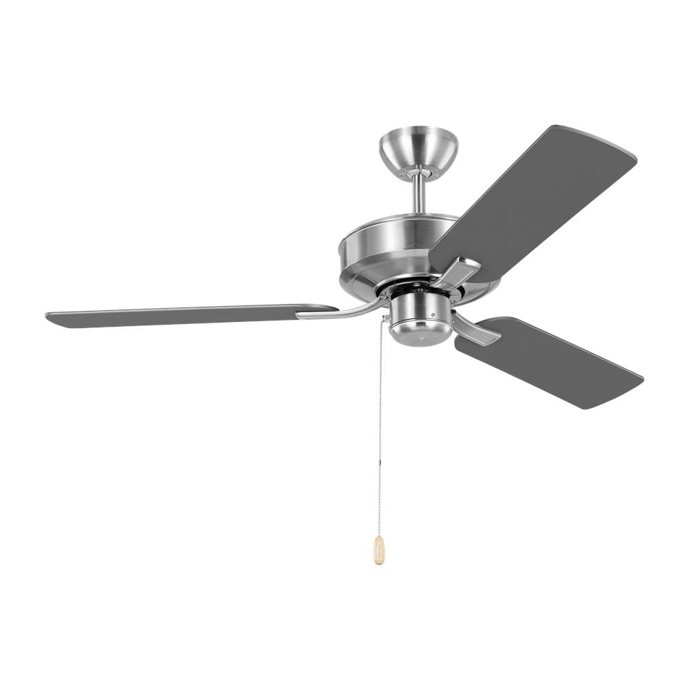 Generation Lighting Linden 48'' traditional indoor brushed steel silver ceiling fan with reversible motor