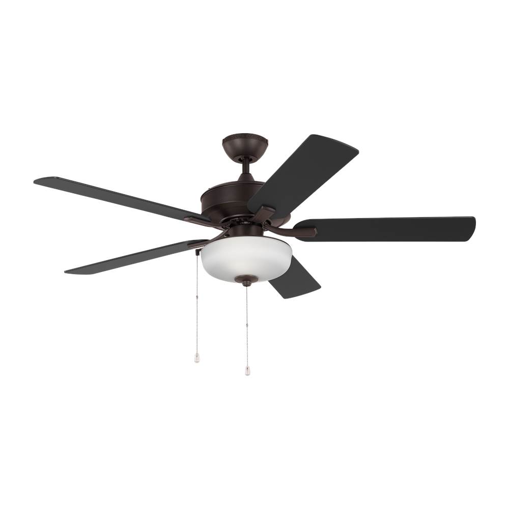 Generation Lighting Linden 52'' traditional dimmable LED indoor/outdoor bronze ceiling fan with light kit and reversible motor