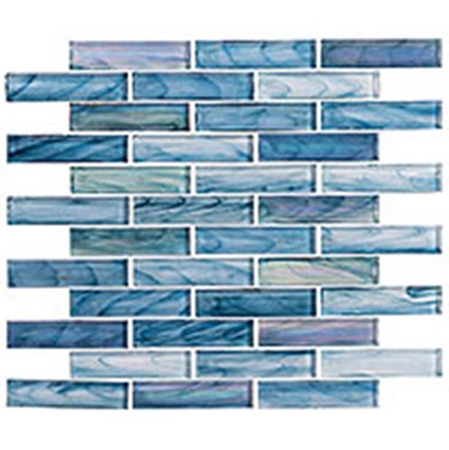 Glazzio Tile Oyster Cove 1x4 Pool Mosaic in Galapagos Deep
