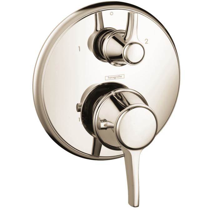 Hansgrohe Ecostat Classic Thermostatic Trim with Volume Control and Diverter, Round in Polished Nickel
