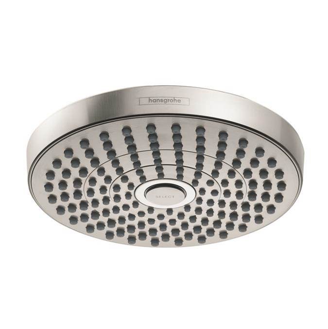 Hansgrohe Croma Select S Showerhead 180 2-Jet, 1.8 GPM in Brushed Nickel