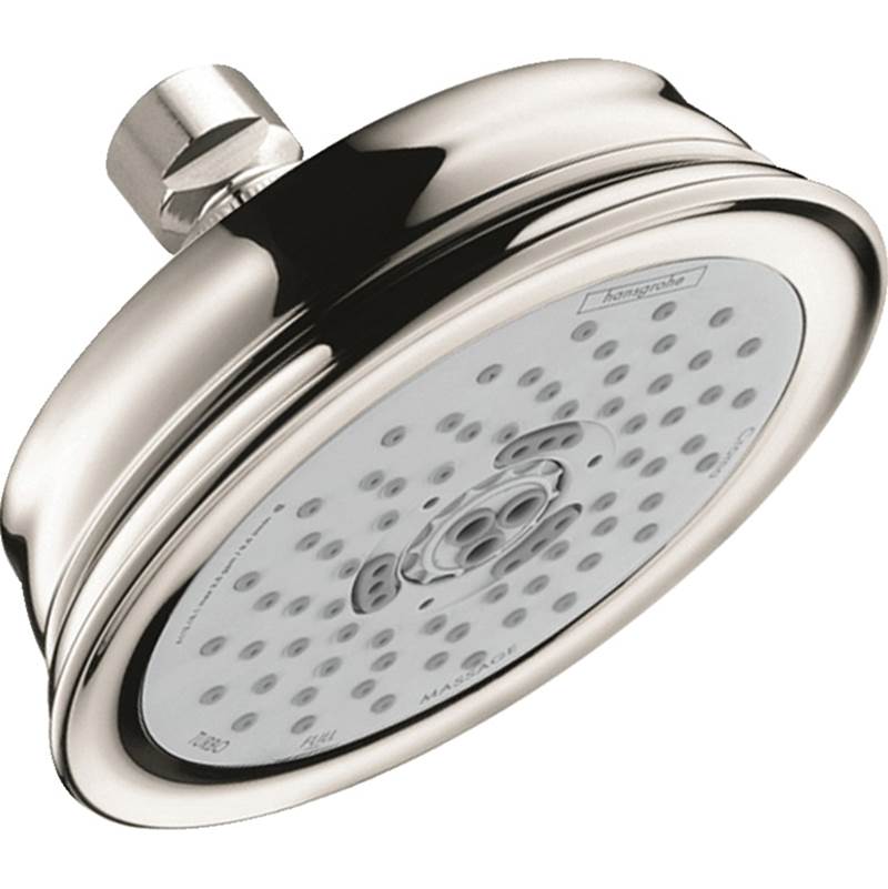 Hansgrohe Croma 100 Classic Showerhead 3-Jet, 1.5 GPM in Polished Nickel
