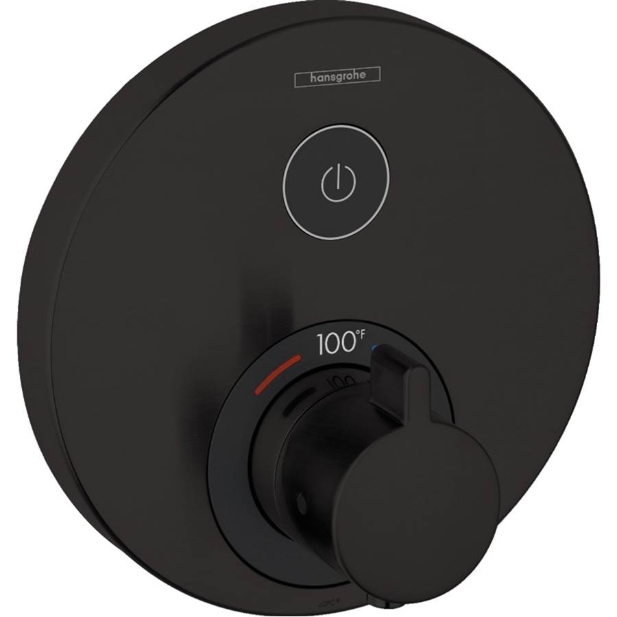 Hansgrohe ShowerSelect S Thermostatic Trim for 1 Function, Round in Matte Black