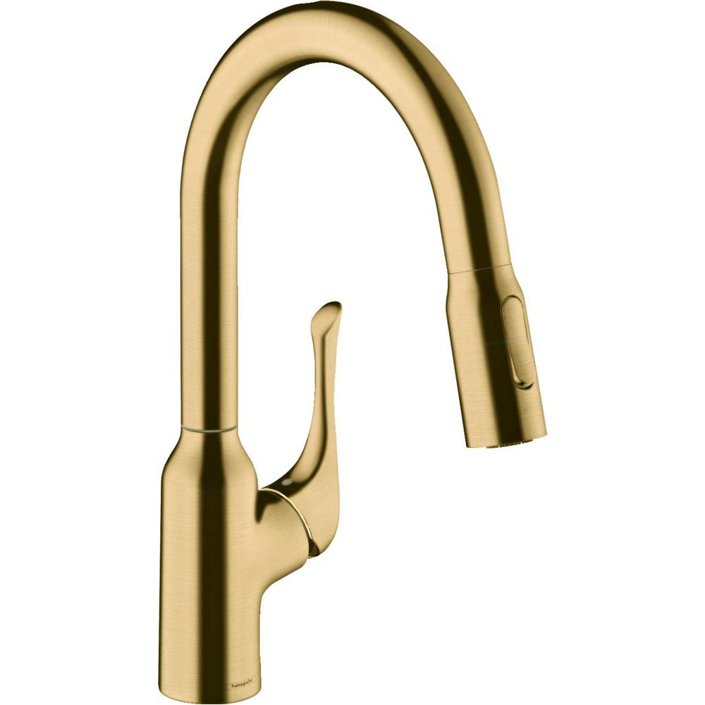 Hansgrohe Allegro N Prep Kitchen Faucet, 2-Spray Pull-Down, 1.75 GPM in Brushed Gold Optic