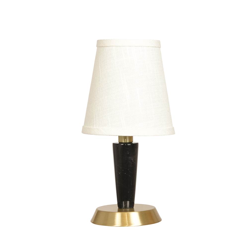 House Of Troy Bryson Mini Black Tapered Marble Column Satin Brass Accent Lamp