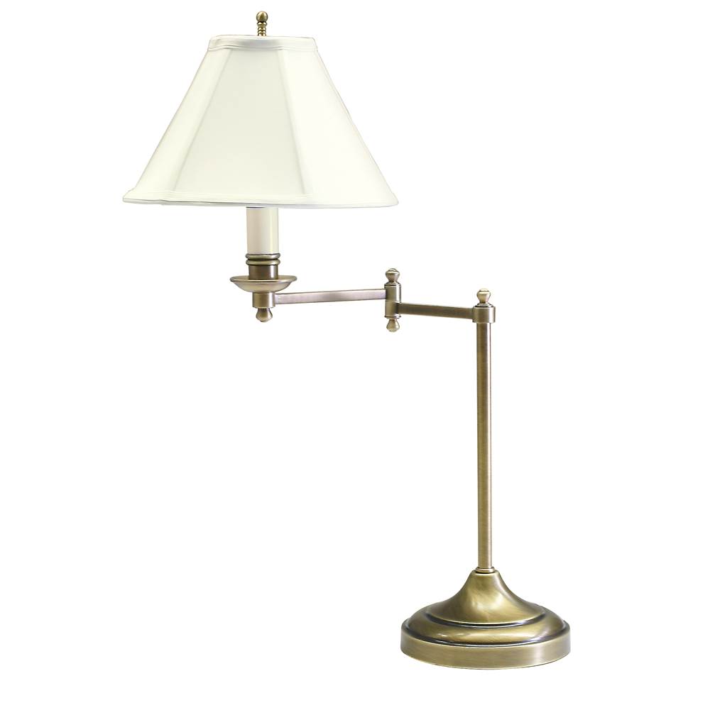House Of Troy Club 25'' Antique Brass Table Lamp with swing arm