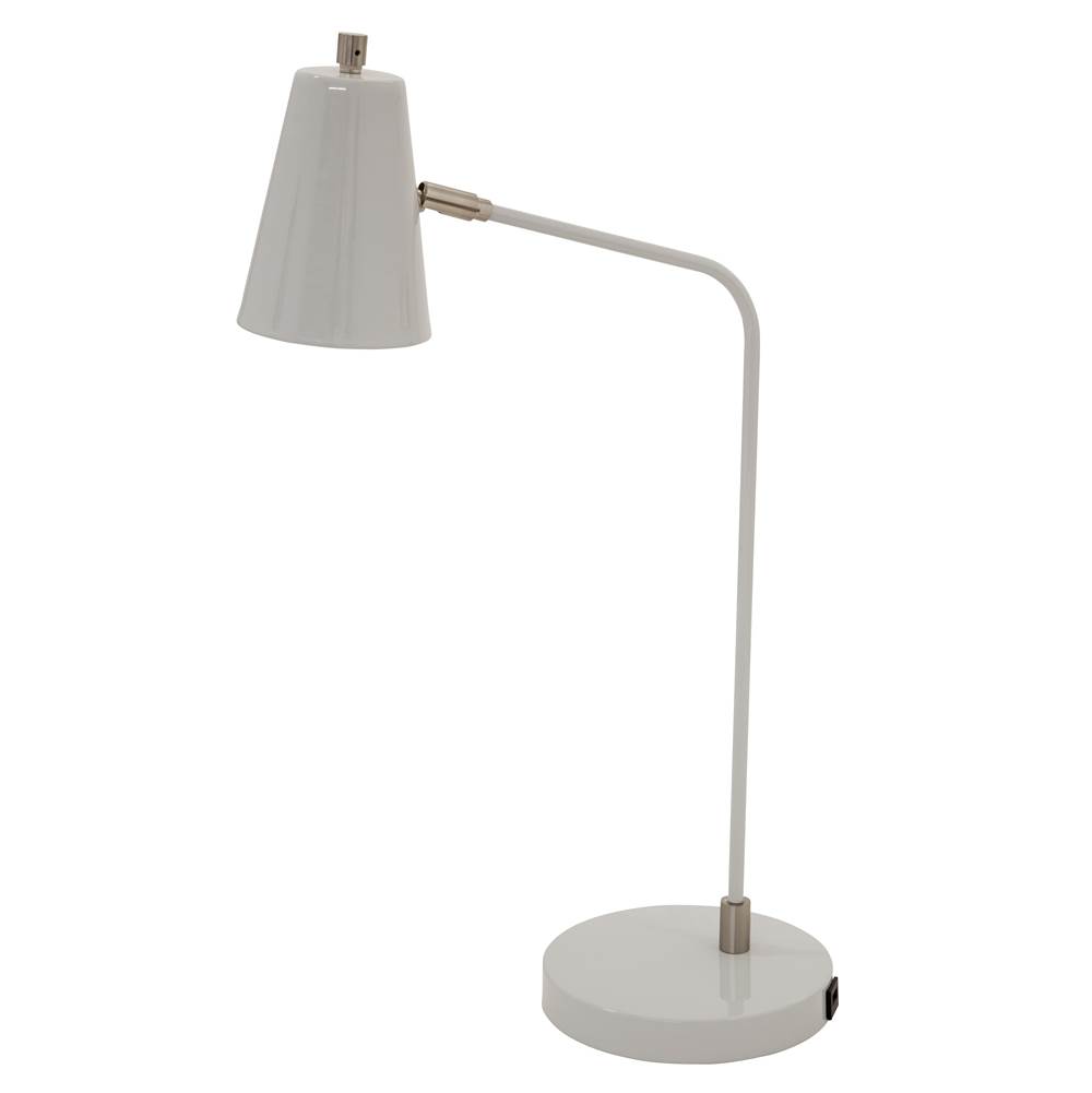 House Of Troy Kirby LED task lamp in gray with satin nickel accents and USB port