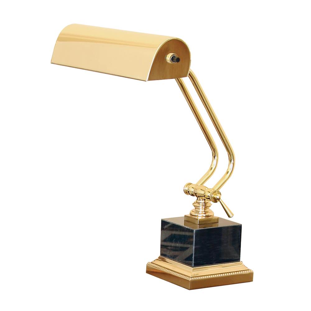 House Of Troy Desk/Piano Lamp 10'' in Polished Brass with Black Marble