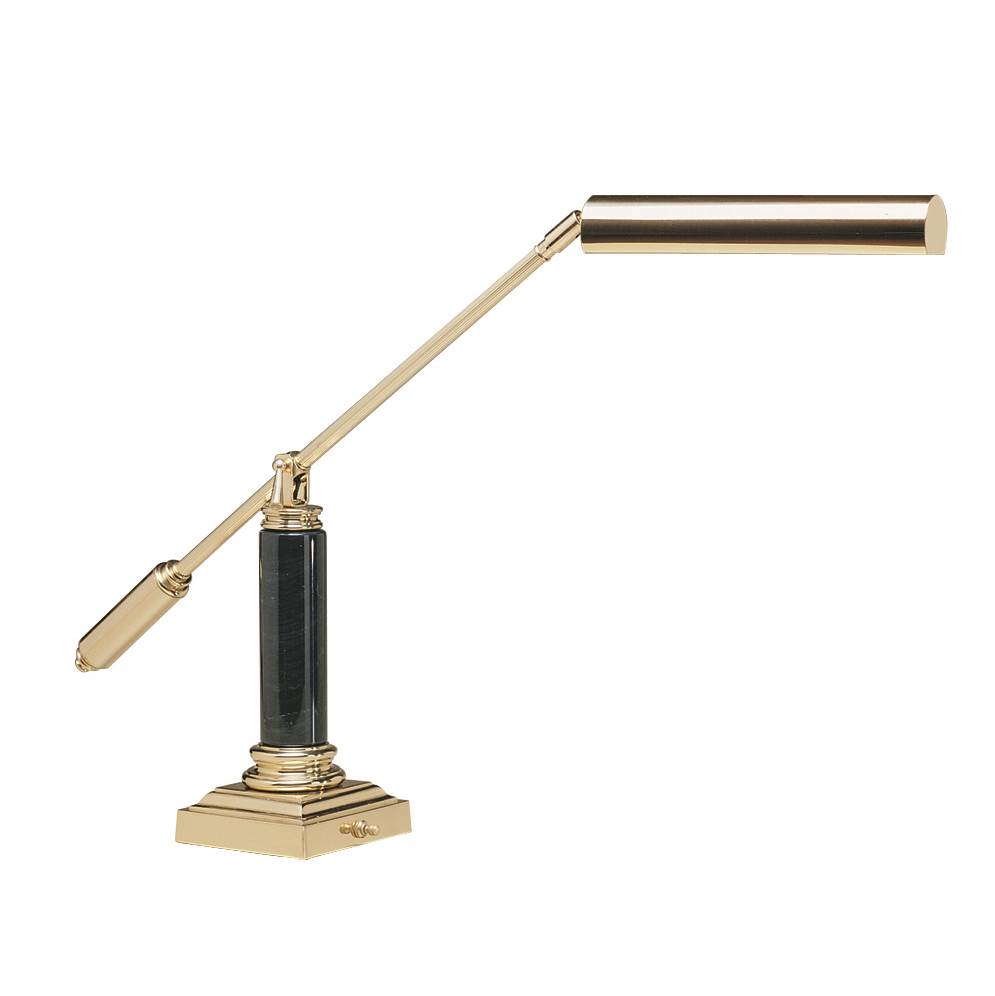 House Of Troy Counter Balance Polished Brass and Black Marble Piano/Desk Lamp