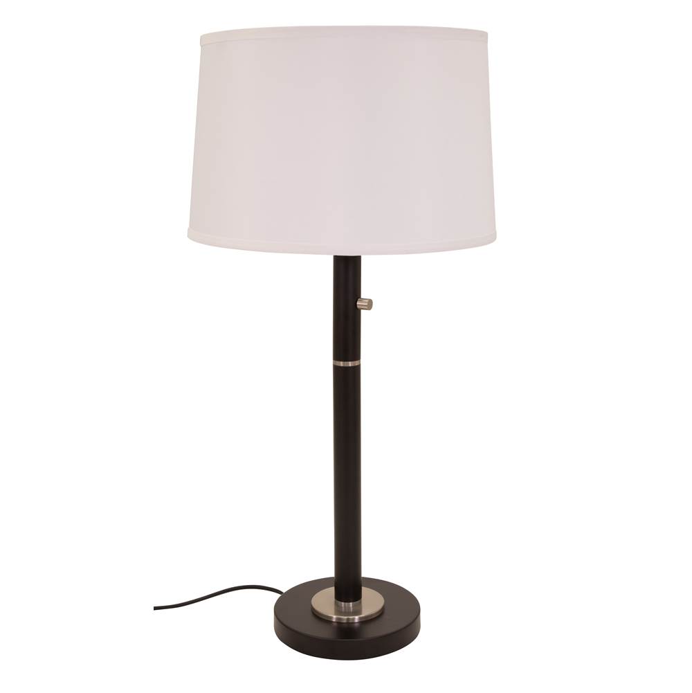 House Of Troy Rupert three way table lamp in granite with satin nickel accents and USB port